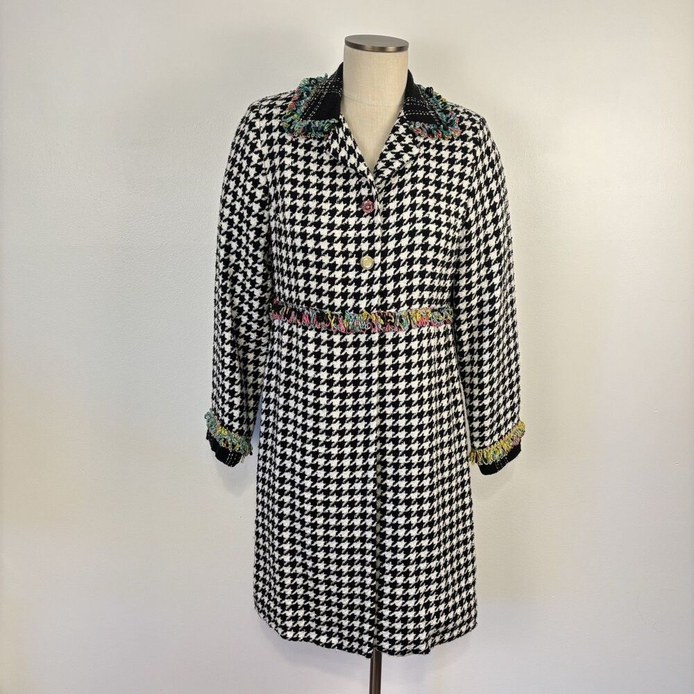 Taylor G Dallas Womens Small Houndsooth Tweed Jacket Artsy Art to Wear Office